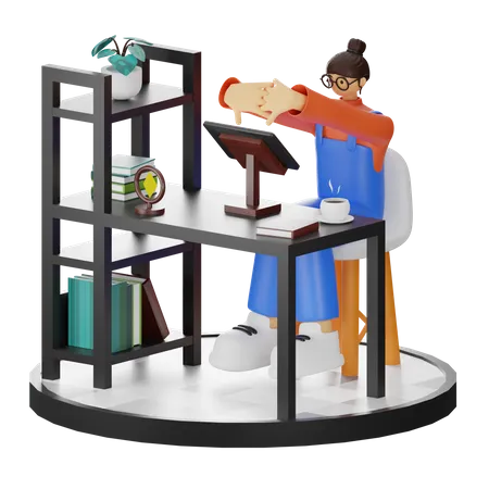 Estiramiento después del trabajo  3D Illustration