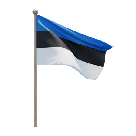 Estland Fahnenmast  3D Flag