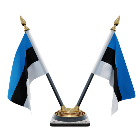 Soporte de bandera de escritorio doble de Estonia  3D Flag