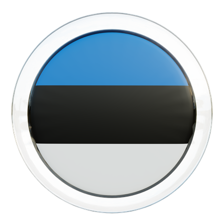 Estonia Flag Glass  3D Icon