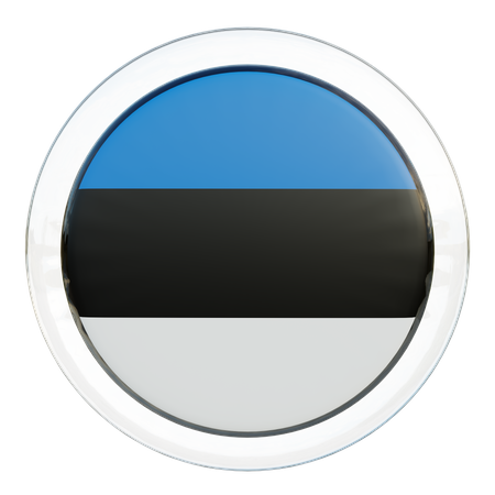 Estonia Flag Glass  3D Illustration