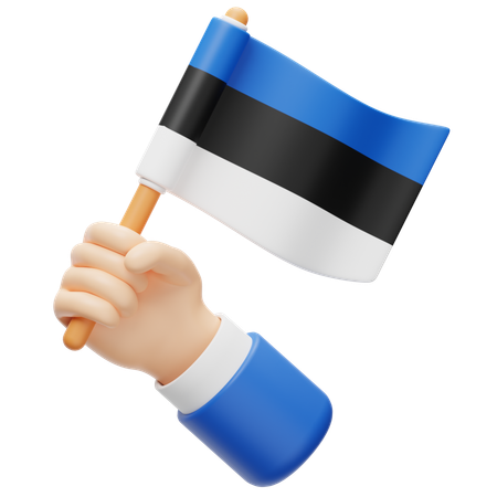 Estonia flag in hand  3D Icon