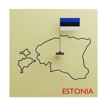 Estonia Map  3D Icon