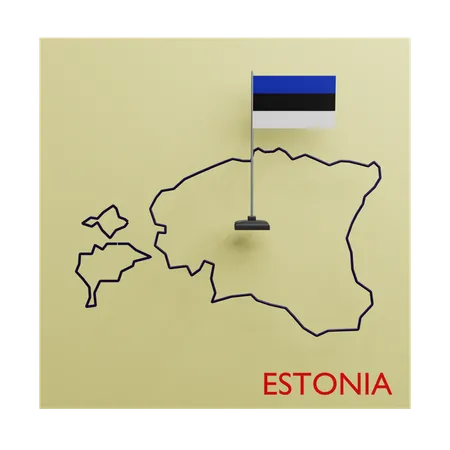 Estonia Map  3D Icon