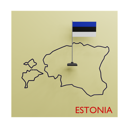 Mapa da Estônia  3D Icon