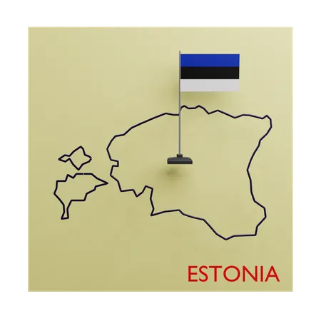 Mapa da Estônia  3D Icon