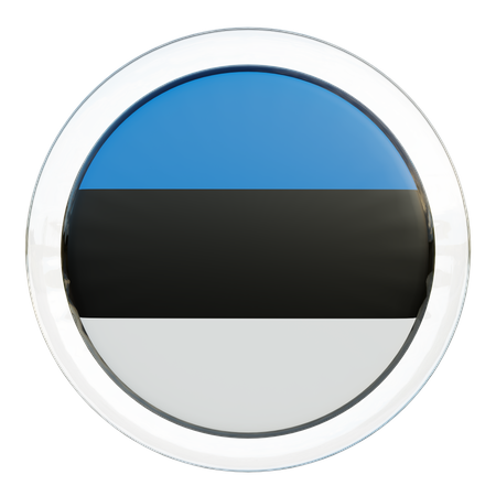 Estonia Round Flag  3D Icon