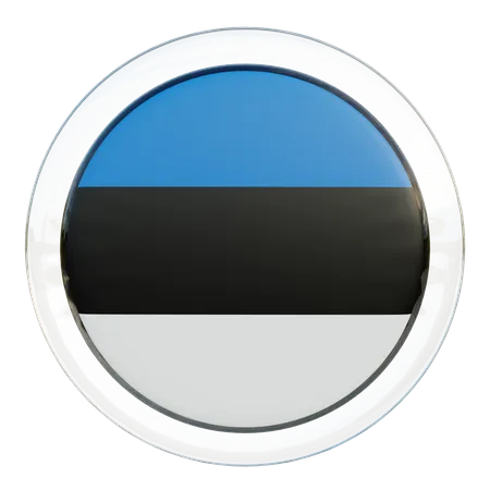 Estonia Round Flag  3D Icon