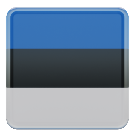 Estonia Square Flag  3D Icon