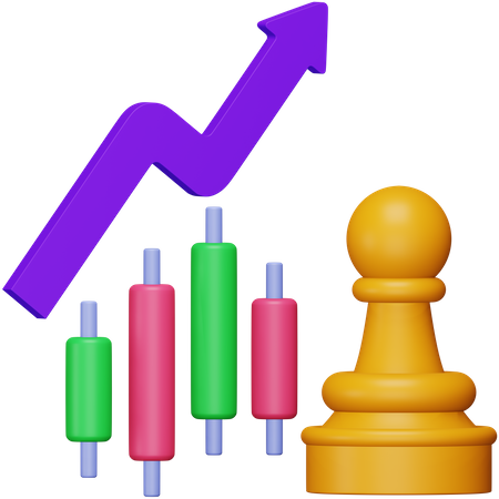 Estrategia del mercado de valores  3D Icon