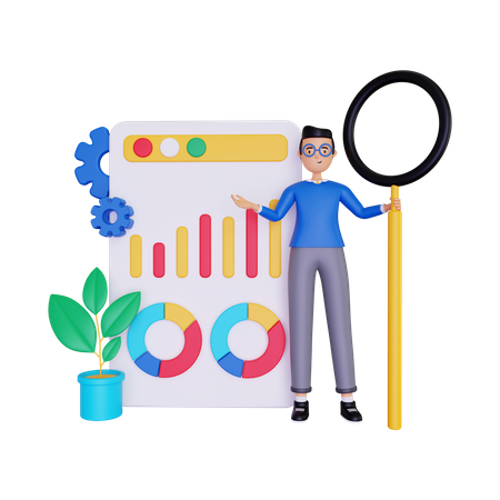 Estrategia de análisis de negocios  3D Illustration