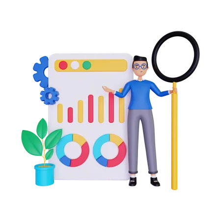 Estrategia de análisis de negocios  3D Illustration