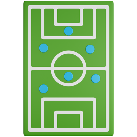 Estrategia de campo de futbol  3D Icon