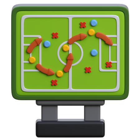 Estrategia de futbol  3D Icon