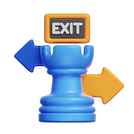 Saída estratégica  3D Icon