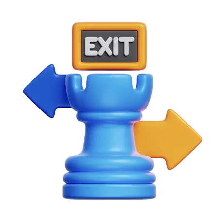 Saída estratégica  3D Icon