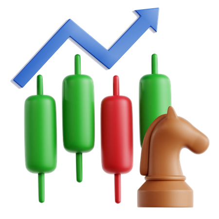 Estrategia del mercado de valores  3D Icon