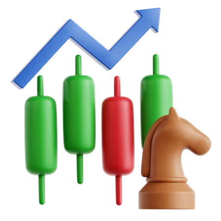 Estrategia del mercado de valores  3D Icon