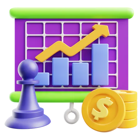 Estrategia financiera  3D Icon