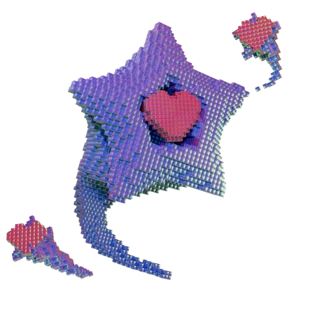 Forma de amor estrela  3D Icon