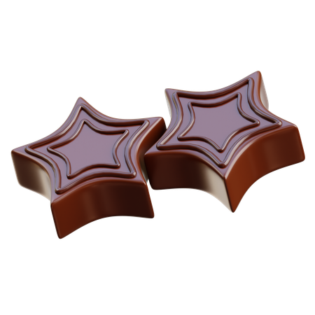 Estrela de chocolate  3D Icon