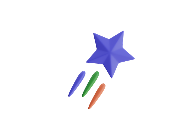 Estrela com linhas finais  3D Icon