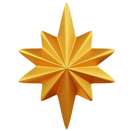 Icone De Estrela De Decagrama De Natal 3 D 3D Icon