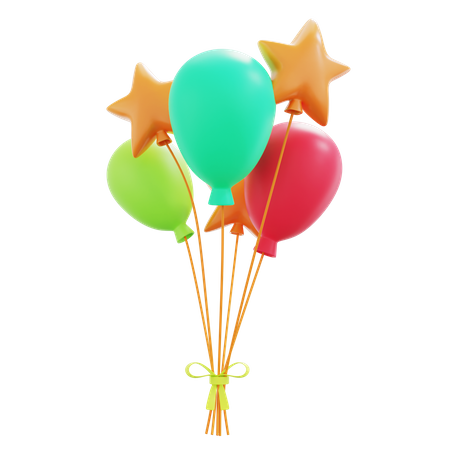 Estrela e balão  3D Icon