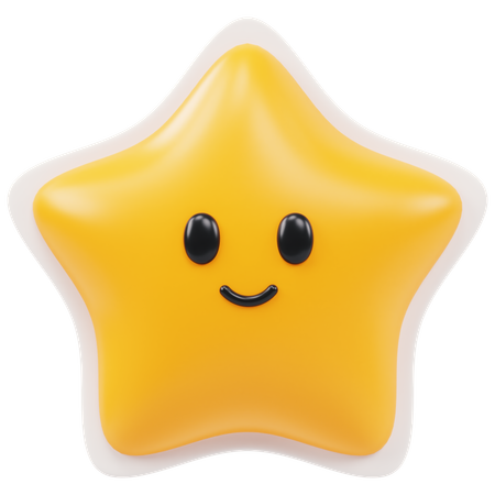 Estrela feliz  3D Sticker