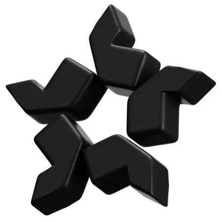 Forma abstrata de estrela  3D Icon