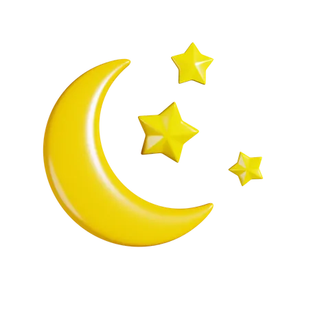 Estrela da lua  3D Illustration