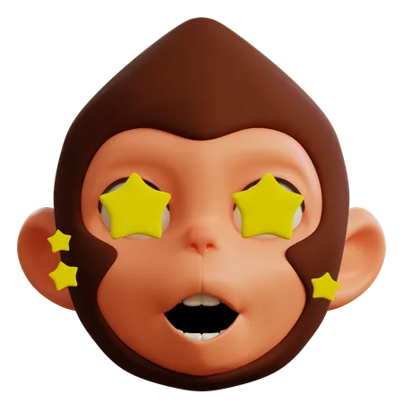 Estrela de macaco fofo  3D Icon