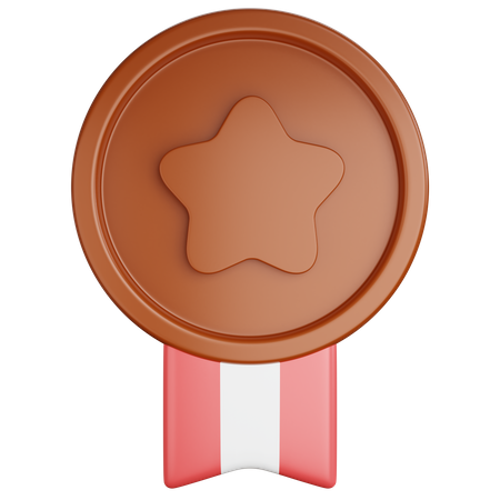 Medalha de bronze estrela  3D Icon