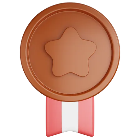 Medalha de bronze estrela  3D Icon