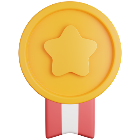Medalha de ouro estrela  3D Icon