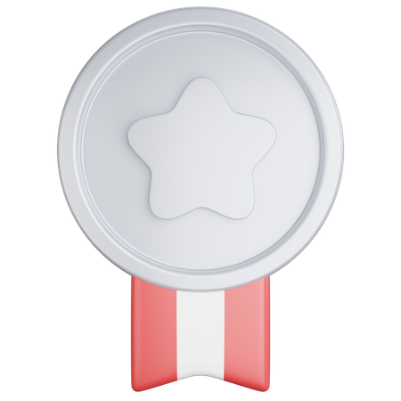 Medalha de prata estrela  3D Icon