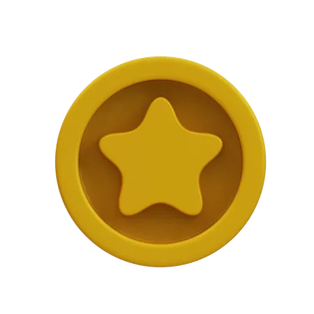 Estrela na borda do círculo  3D Icon