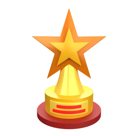 Troféu estrela  3D Icon