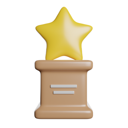 Troféu estrela  3D Icon