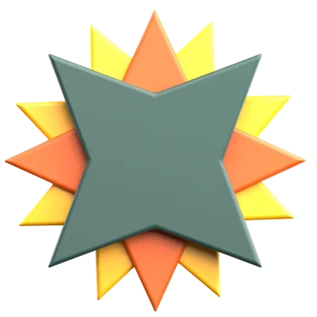 Estrelas brilhantes forma geométrica  3D Icon