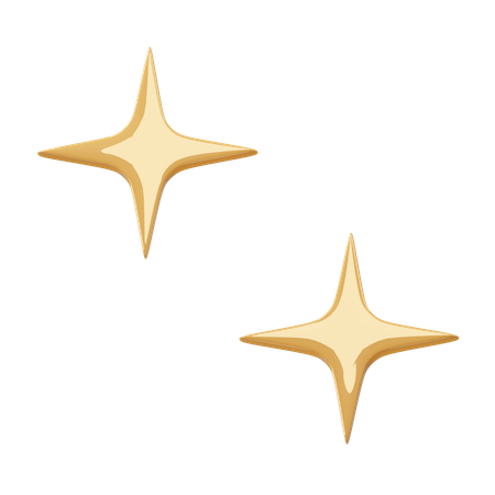Estrelas de 4 pontas  3D Icon
