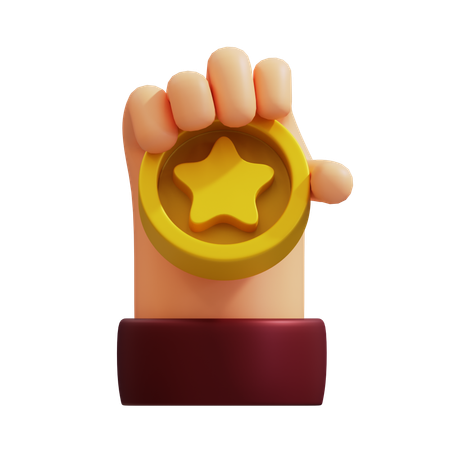 Estrella de agarre de mano  3D Icon