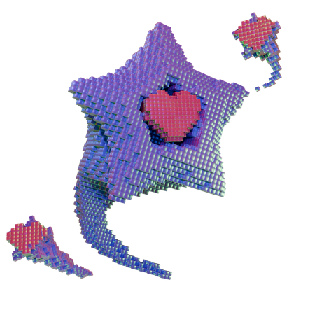 Forma de estrella de amor  3D Icon