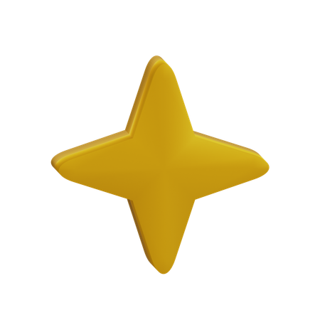 Estrella con cuatro esquinas  3D Icon