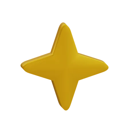 Estrella con cuatro esquinas  3D Icon