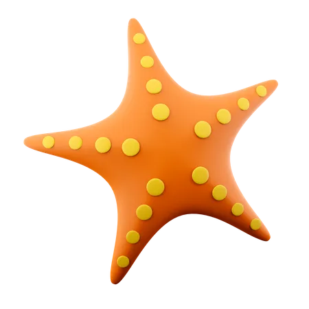 Representacion 3 D Icono De Estrella De Mar Marron Estrella De Mar De Renderizado 3 D En Forma De Pentagono Con Icono De Puas Starfisf 3D Icon
