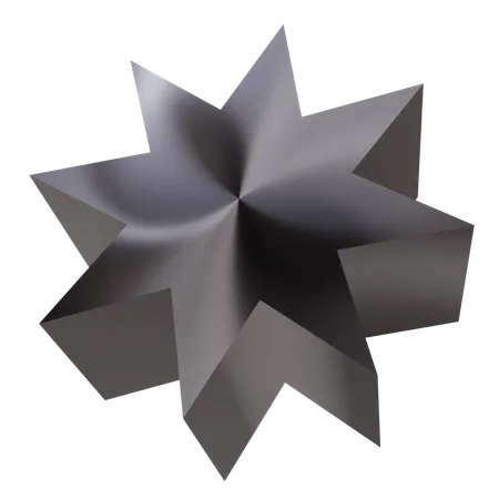 Estrella de metal abstracta  3D Icon