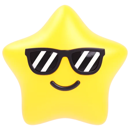 Estrella divertida con gafas  3D Icon