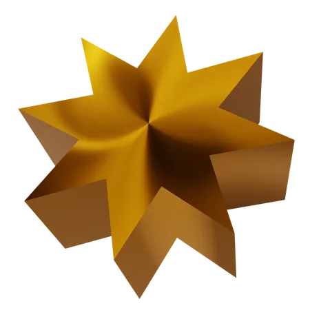 Estrella dorada abstracta  3D Icon