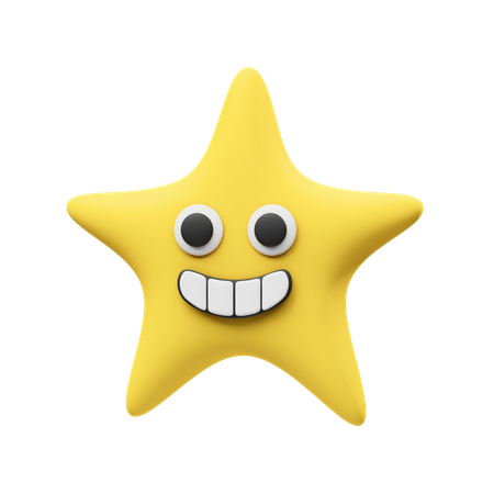 Estrella feliz  3D Icon